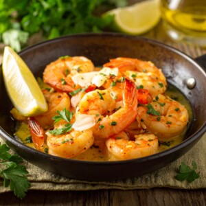 Shrimp Sautéed in Butter & White Wine