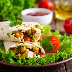 Vegan Shawarma Tofu on Crispy Tortilla