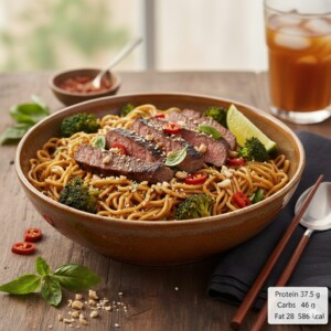 Thai Beef & Broccoli Egg Noodles